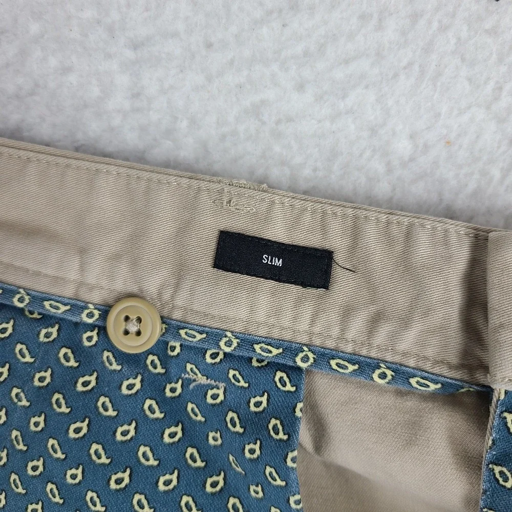 BONOBOS‎ Pants Mens 40x30 Beige Slim Chino Khakis HEMMED
